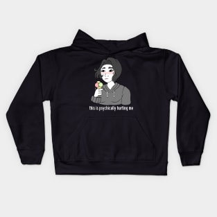 lactose intolerant doomer girl regrets eating ice cream. milk Kids Hoodie